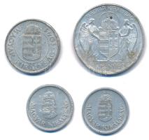 1941-1942. 1P (2x) + 1941. 2P Al + 1943. 5P Al "Horthy Miklós születésének 75. évfordulójára&qu...