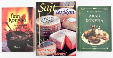 3 darab klf szakácskönyv, Arab konyha, Finn konyha, Sajtlexikon