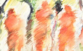 Szalay Pál (1953-2015): Mártély, 1997. Akvarell, papír. Jelzett. 40x50 cm