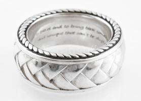 Ezüst (Ag) Baldessarini gyűrű, jelzett, méret: 61, nettó: 25,7 g