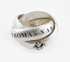 Ezüst (Ag) Thomas Sabo gyűrű, jelzett, méret 55, bruttó: 23,1 g