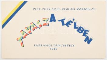 1949 Pest-Pilis-Solt-Kiskun vármegyei farsangi meghívó.