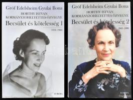 Gróf Edelsheim Gyulai Ilona, Horthy István kormányzóhelyettes özvegye: Becsület és kötelesség. 1-2. köt. Szerk.: Ocsovai Gábor. Bp., 2007, Európa. Kiadói papírkötés, néhány gyűrött lappal.