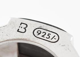 Ezüst (Ag) Baldessarini gyűrű, jelzett, méret 61, bruttó: 17,6 g