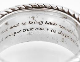 Ezüst (Ag) Baldessarini gyűrű, jelzett, méret 61, nettó: 24,2 g