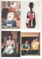 22 db modern művészeti képeslap felvágatlan párokban a Mozgó Világ kiadásában