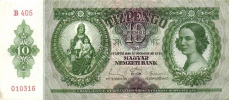 1936. 10P (5x) kis ugrású sorszámokkal T:I