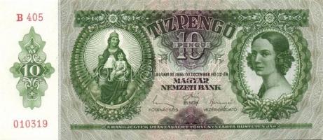 1936. 10P (5x) kis ugrású sorszámokkal T:I