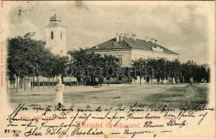 1899 (Vorläufer) Orosháza, Római katolikus templom, Alföld szálloda. Kiadja Pless N.
