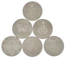 Ukrajna 1998-2003. 5Hr Cu-Ni (6xklf emlékérme) T:UNC,AU fo. Ukraine 1998-2003. 5 Hryvnia Cu-Ni (6xdiff commemorative coins) C:UNC,AU spotted