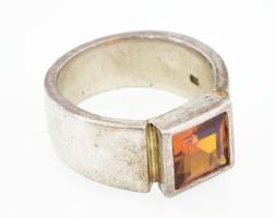 Ezüst (Ag) gyűrű, jelzett, méret: 57, bruttó: 12,9 g