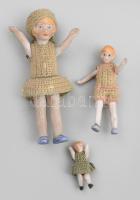 cca 1940 3 porcelán baba, szép állapotban, m: 3-9 cm