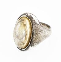 Ezüst (Ag) gyűrű, jelzett, méret: 52, bruttó: 10,9 g