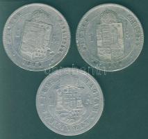 1Ft Ag 1876. T:3 ü. + 1878. T:3+ + 1892. Fiumei címer T:3-