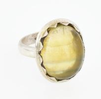 Ezüst (Ag) gyűrű, jelzett, méret: 57, nettó: 9,9 g