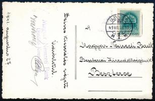 1941 Újvidék (Novi Sad), Magyar Nemzeti Bank épülete, fotólap, megírva és postázva (Besztercére küld...