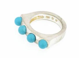 Ezüst (Ag) gyűrű, jelzett, méret: 56, bruttó: 10,6 g