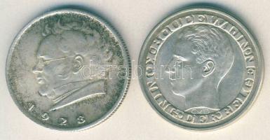 Ausztria 1928. 2Sch Ag "Schubert" + Belgium 1958. 50Fr Ag T:2/3