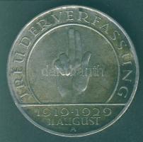 Német Birodalom/Weimari Köztársaság 1929. 3M Ag "10 éves a Weimari Köztársaság" T:2-