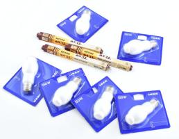 Vintage lámpa égők 6db eredeti csomagolású Ikea 150 W hagyományos (Fujj) égők bliszterben+3 db mini neon Philips TL 6 W vintage égő,garancia nincs 22 cm