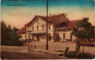 1918 Dés, Dej; vasútállomás. Goldstein J. kiadása / railway station (EK)