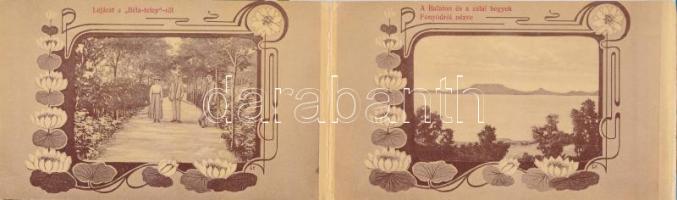 Fonyód, leporellólap 8 képpel. Szövetkezet utóda Tóth Józsefné kiadása Art Nouveau (b)
