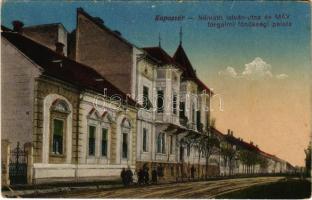 Kaposvár, Németh István utca és MÁV forgalmi főnökségi palota. Gerő Zsigmond kiadása (EK)