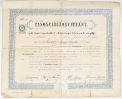 1894 A budapesti hentesipartestület elöljárósága által kiadott hentessegédi nagyalakú bizonyítvány, hajtott.