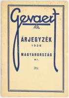 1928 Gevaert papírok árjegyzék 28p.