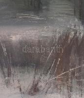 Nagy Ernő (1926-2017): Tél a Bükkben. Olaj, farost. Jelzett. Hátoldalán autográf felirattal. 36,5x54...