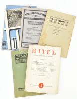 cca 1931-1943 Vegyes újság tétel (Tükör, Századok, Hitel, Magyarosan, Társadalomtudomány), 6 db.