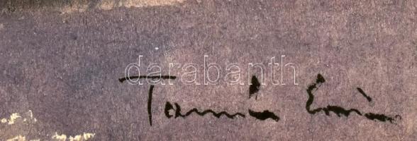 Tamás Ervin (1922-1996): Tokaji utca. Akvarell, papír, jelzett. Hátoldalán Képzőművészeti Alap címké...