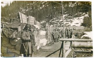 1916 Cibó, Zibau, Tibau; katonák építik a völgyzárlatot / WWI K.u.k. military, soldiers building a valley closure. photo (non PC)