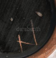 Hódmezővásárhelyi retró, nagyméretű kaspó, színes mázakkal festett kerámia, jelzéssel , hibátlan, m:...