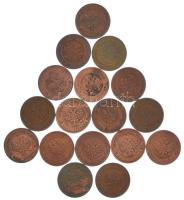 Orosz Birodalom 1895-1916. 1k Cu (17db, 16xklf) T:AU-F
Russian Empire 1895-1916. 1 Kopeck Cu (17pcs...
