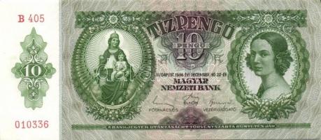 1936. 10P (3x) egymás utáni sorszámokkal T:I