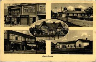 1940 Aknaszlatina, Akna Slatina, Slatinské Doly, Szolotvino, Solotvyno; vasútállomás, Lajos akna, Stern, Lenner, Cikta és Pogány üzlete / railway station, mine, shops (EK)