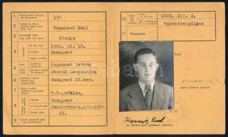 1941 Hadiüzemi személyazonossági igazolvány, Röck István Gépgyár Rt. alkalmazottja részére, fényképpel