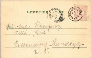 1899 (Vorläufer!) Lajtapordány, Bad Prodersdorf, Leithaprodersdorf; fürdő, étterem, Török torony, Lo...