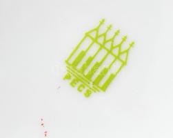 Zsolnay futó zöld virágmintás teás készlet, kis kopottsággal, teljes, jelzett