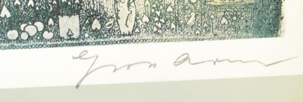 Gross Arnold (1929-2015): Beszélgetések a barátságról. Ofszetnyomat, papír, jelzett. Sérült. 39×62,5...