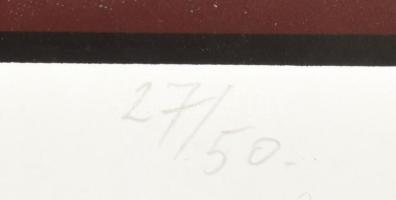 Pásztor Gábor (1933-2012): Műterem I., 1981. Szitanyomat, papír. Jelzett. Számozott: 27/50. Foltos. ...