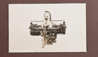 1929 Csonka János gépgyára 15 porlasztókat és motorokat fényképet tartalmazó bemutató füzet, zsinórf...
