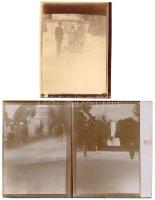 Budapest, Ereklyés országzászló (1928) és Mechwart András (1913) szobor - 2 db régi fotó