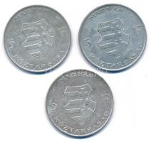 1947. 5Ft Ag "Kossuth" (3x) T:VF patina Adamo F8.1