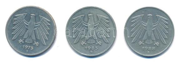 NSZK 1975G-1988D 5M (3x) T:XF FRG 1975G-1988D 5 Mark (3x) C:XF