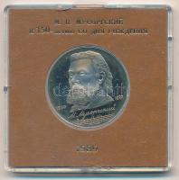 Szovjetunió 1989. 1R Cu-Ni "Muszorgszkij" forgalmi emlékkiadás eredeti műanyag dísztokban T:PP patina Soviet Union 1989. 1 Ruble Cu-Ni "Modest Mussorgsky" circulating commemorative coin in original plastic case C:PP patina Krause Y#220