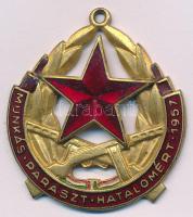 1957. "Munkás-Paraszt Hatalomért Emlékérem" aranyozott, zománcozott bronz kitüntetés mellszalag nélkül T:AU  NMK 700.