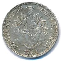 1938. 2P Ag "Madonna" T:AU,XF patina, kis ph Adamo P7