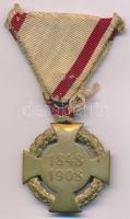 1908. "Katonai Jubileumi Kereszt" aranyozott bronz kitüntetés eredeti mellszalagon T:XF pa...